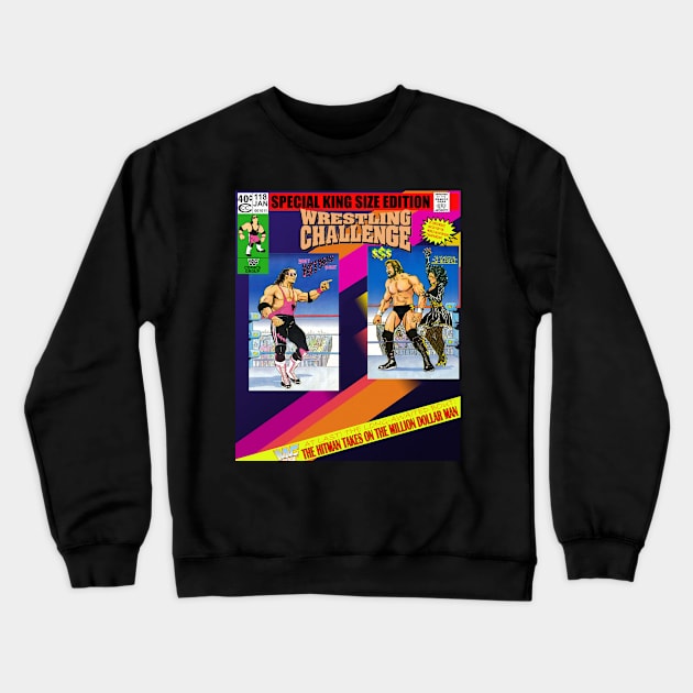 Wrestling Challenge Comic Crewneck Sweatshirt by Meat Beat